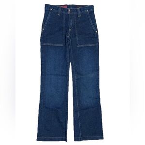 Vintage AG Adriano Goldschmied Size 26 Reg Joy Wide Leg Dark Low Rise Jeans Y2K